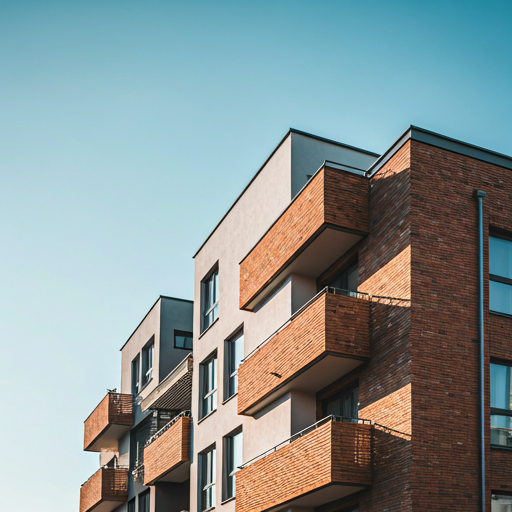 Close up of modern residential building architecture